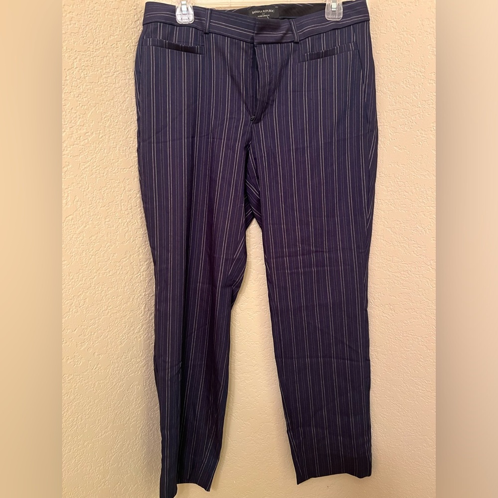 Banana Republic NWT Navy Blue Pin Striped Pants Size 10